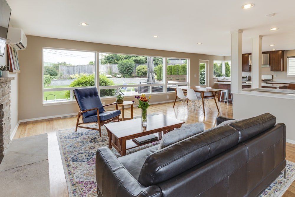 Mid-Century Modern — Brass, leather, golden light